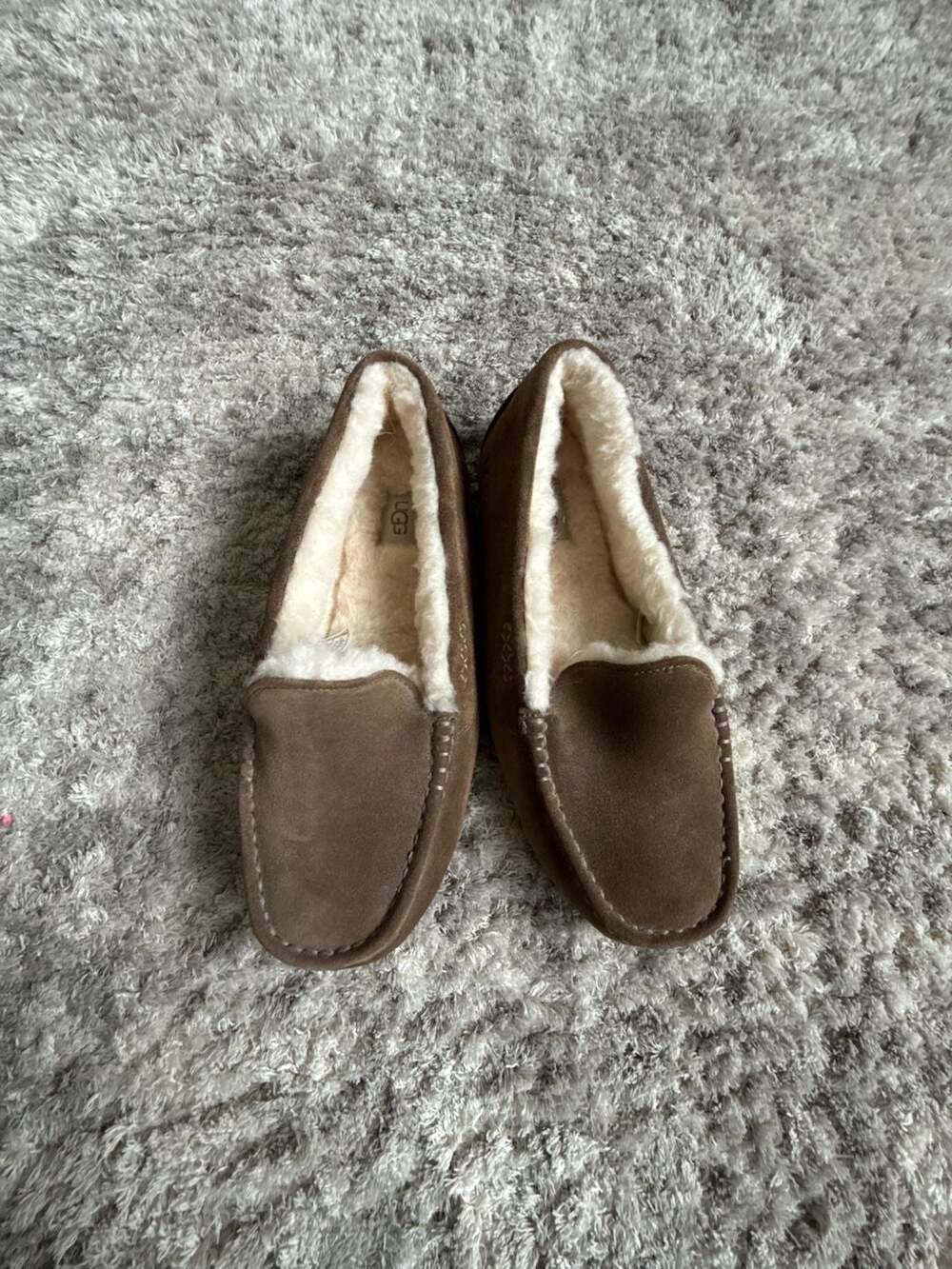 Ugg Ansley Slippers Size 12 Brown Suede Moccasins
